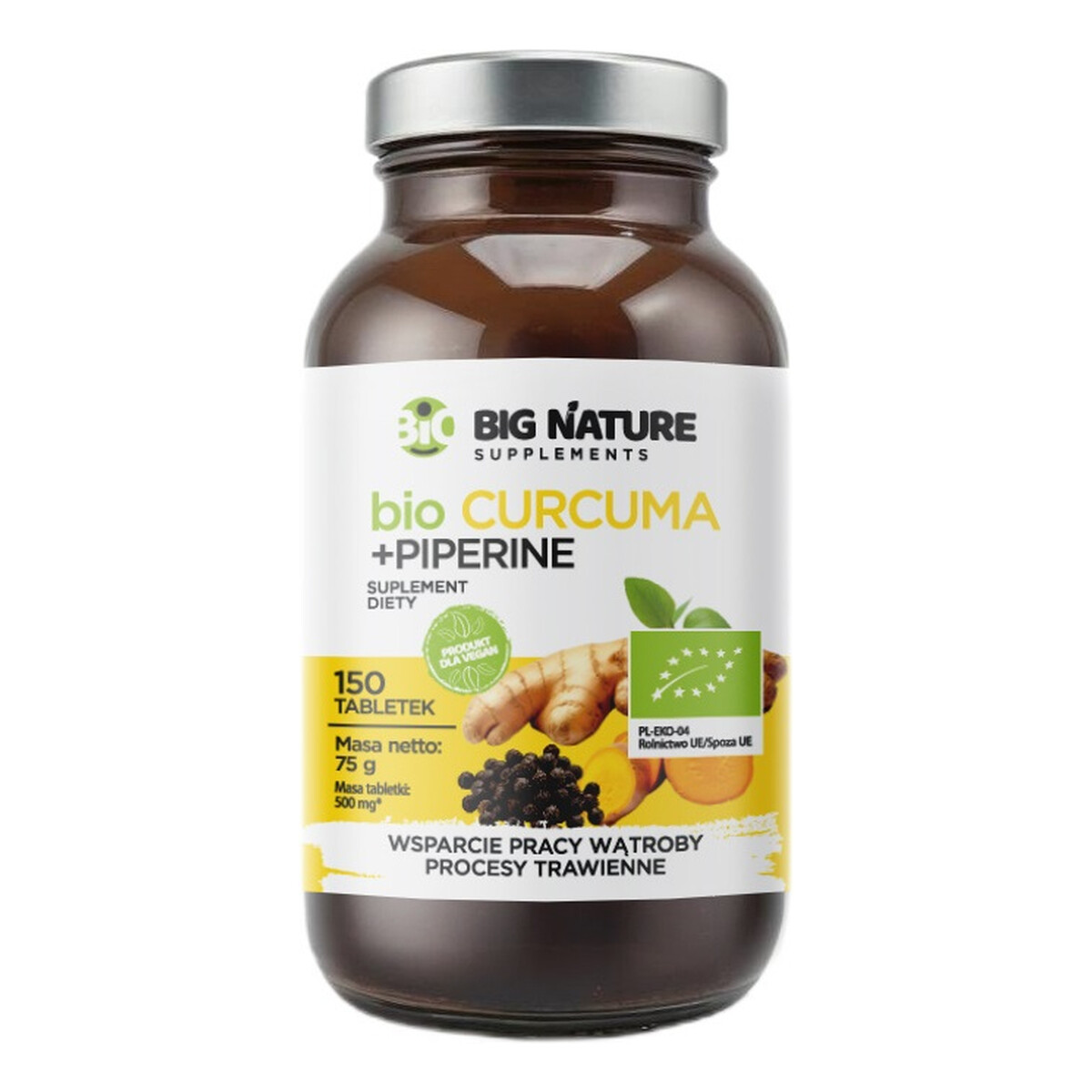 Big Nature Bio curcuma + piperine suplement diety 150 tabletek