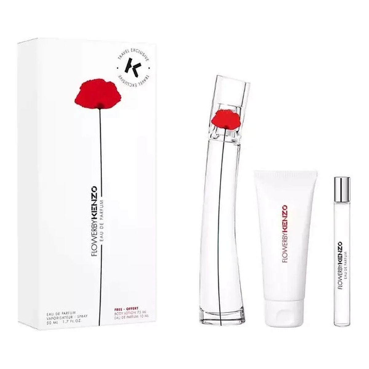 Kenzo Flower by Kenzo Zestaw woda perfumowana spray 50ml + miniatura wody perfumowanej 10ml + balsam do ciała 75ml