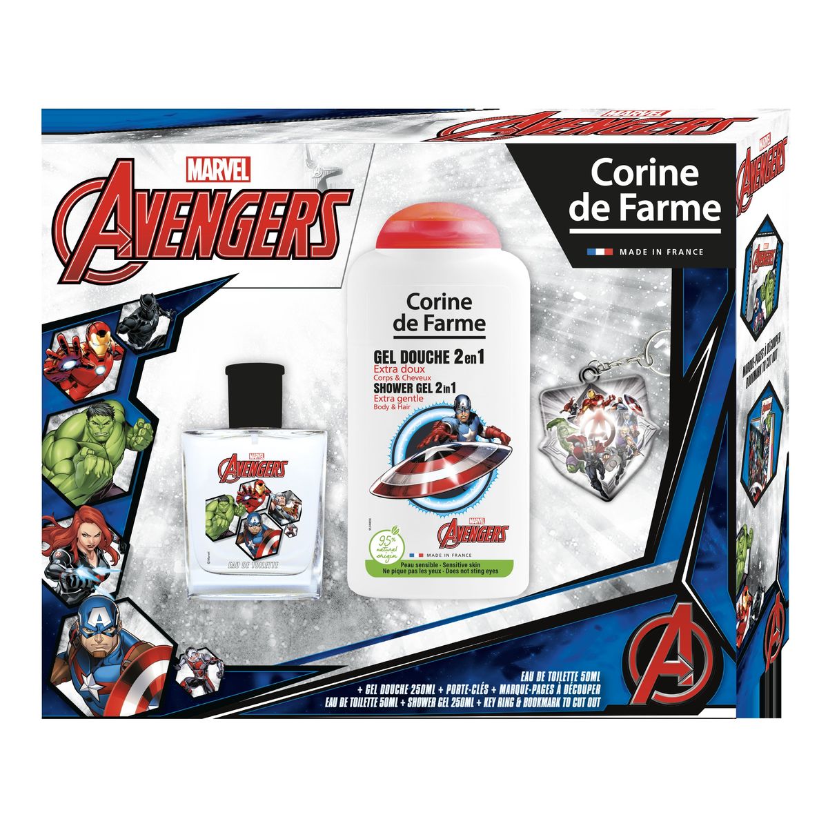 Corine De Farme Disney Zestaw prezentowy Avengers woda toaletowa + żel pod prysznic + brelok 50ml