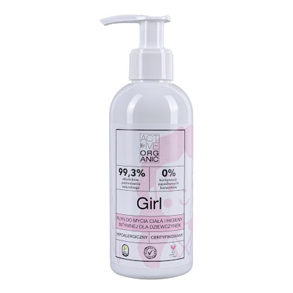 Active Organic Girl płyn do mycia ciała i higieny intymnej dla dziewczynek 200ml
