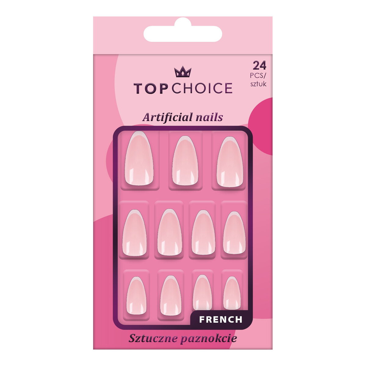 Top Choice Sztuczne paznokcie Long Almond Frech