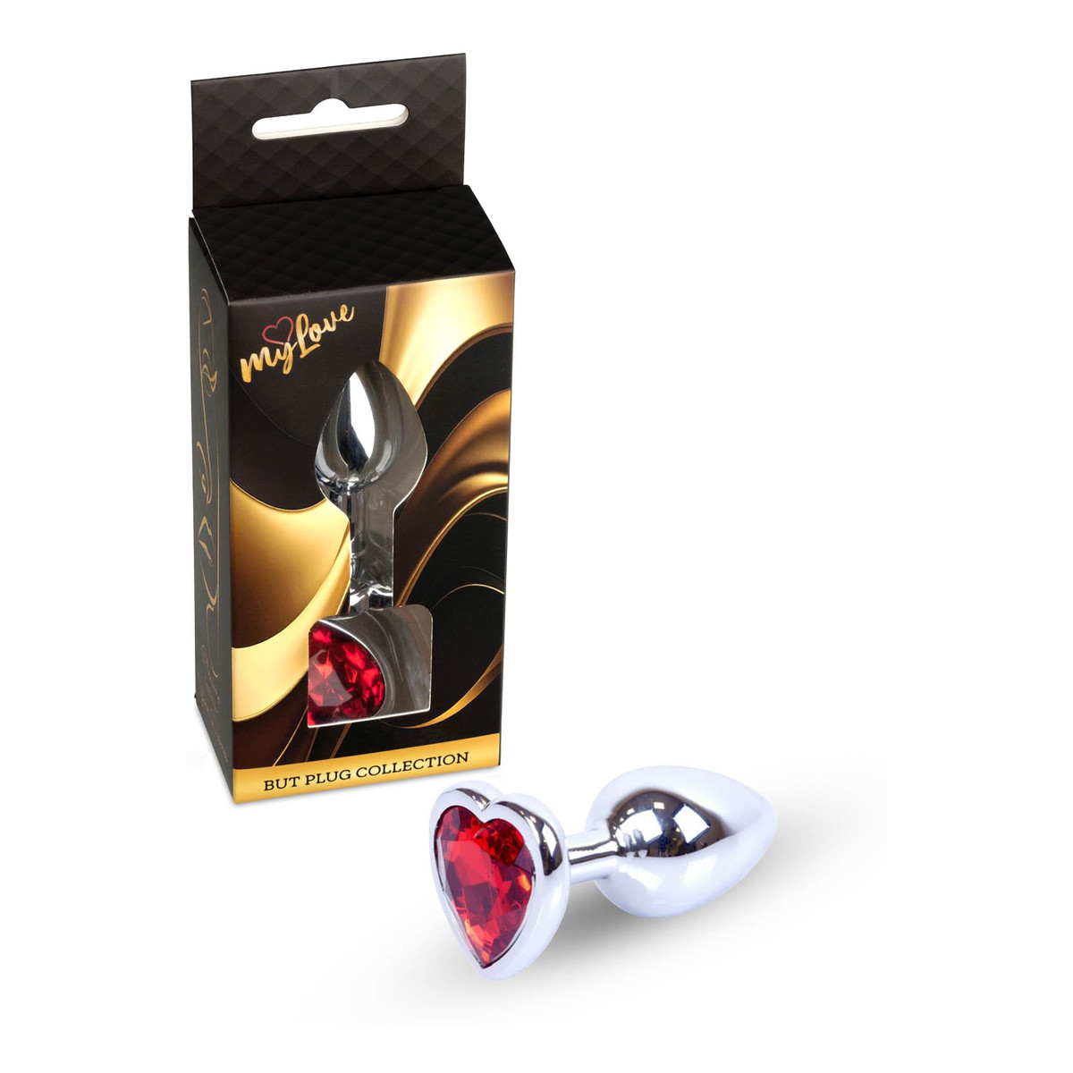 MyLove Butt Plug Collection Jewellery Heart metalowy korek analny Silver Red