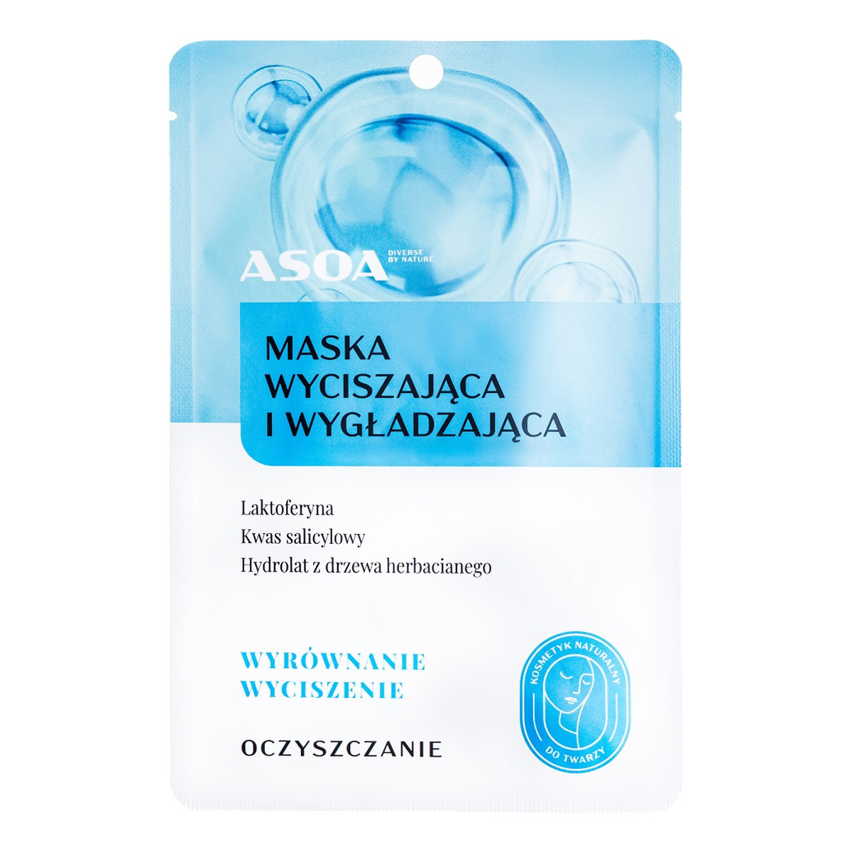 Asoa Maska w płachcie wyciszająca i wygładzająca 30g