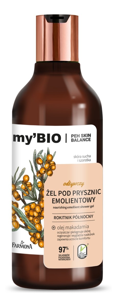 Odżywczy Żel pod prysznic emolientowy rokitnik północny