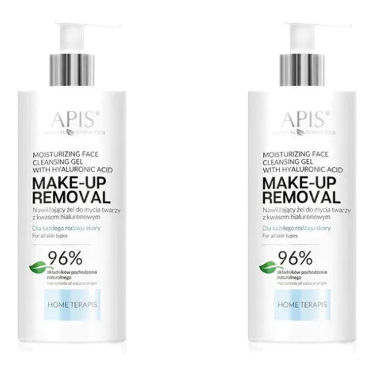 Apis Make-Up Removal Nawilżający żel do mycia twarzy z kwasem hialuronowym 2x300ml