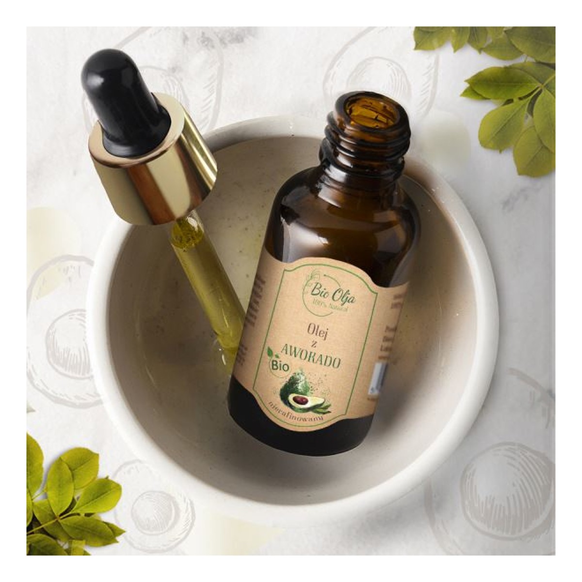 Bio Olja BIO OLEJ AWOKADO-100% zimnotłoczony, nierafinowany olej bez konserwantów 50ml