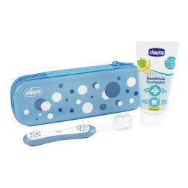 Zestaw pasta do zębów 50ml + szczoteczka do zębów + etui 6-36m indigo