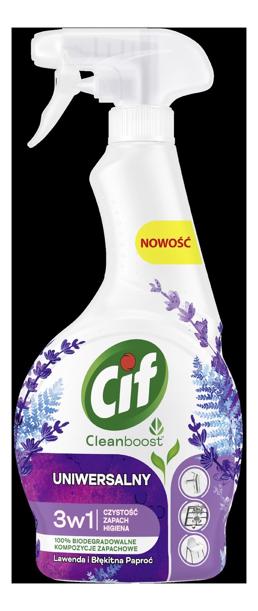 Cif cleanboost 3w1 uniwersalny płyn do czyszczenia lawenda