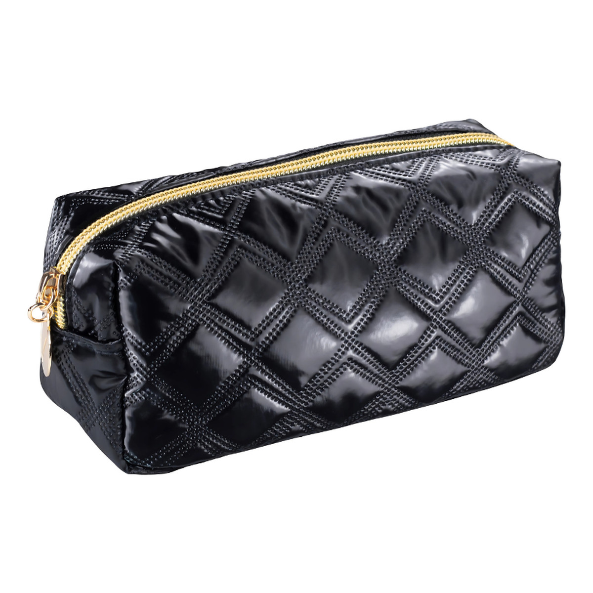Inter-vion Gold & Black Kosmetyczka Pikowana Piórnik Czarna