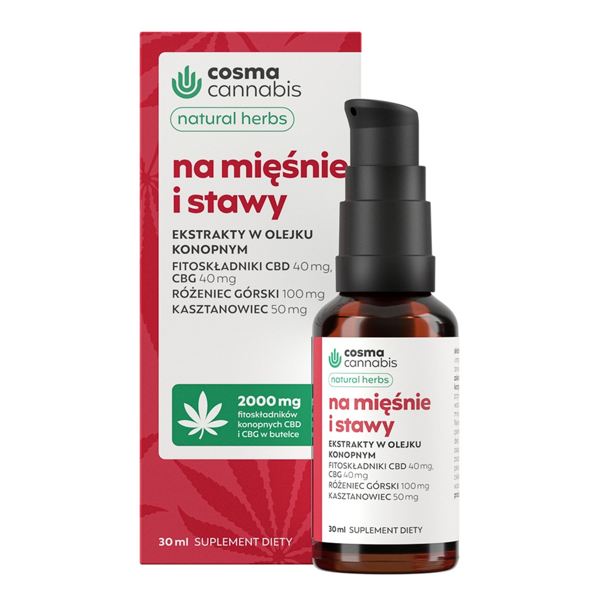 Cosma Cannabis Na mięśnie i stawy suplement diety 30ml