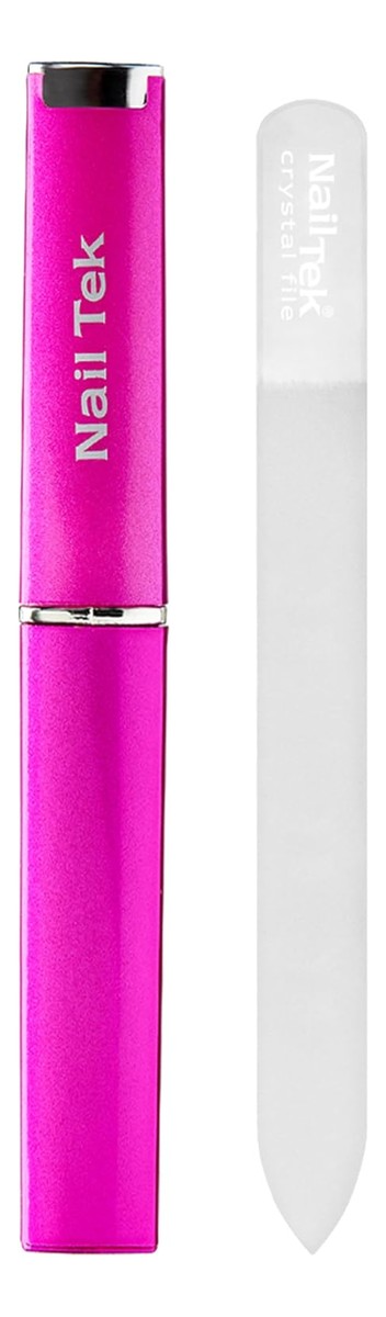 Pilnik szklany Crystal File regular w różowym etui - wymiar 139x12mm
