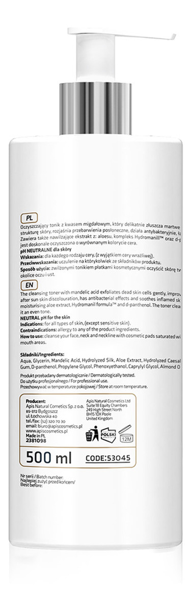 Hydrożelowy tonik oczyszczający z kwasem migdałowym