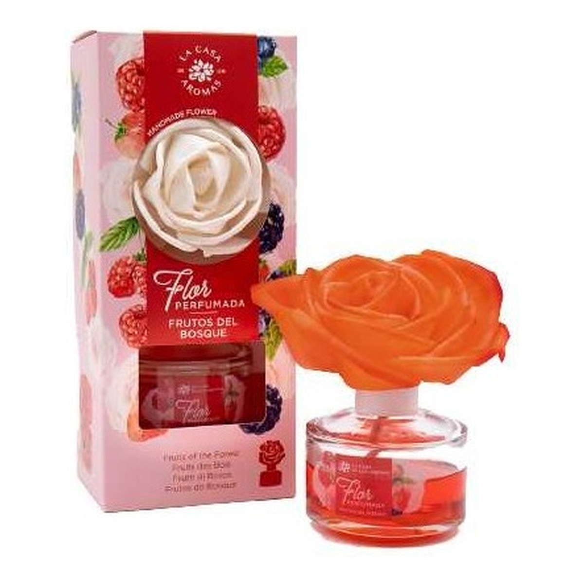 La Casa De Los Aromas Flor perfumada dyfuzor zapachowy w formie kwiata czerwone owoce 65ml