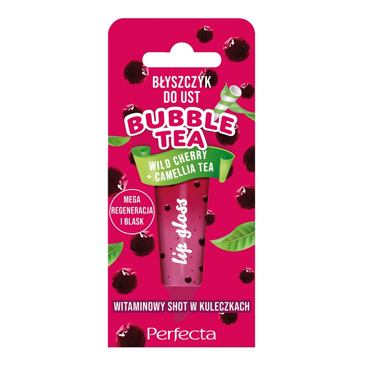 Perfecta Bubble tea błyszczyk do ust wild cherry + camellia tea 10g