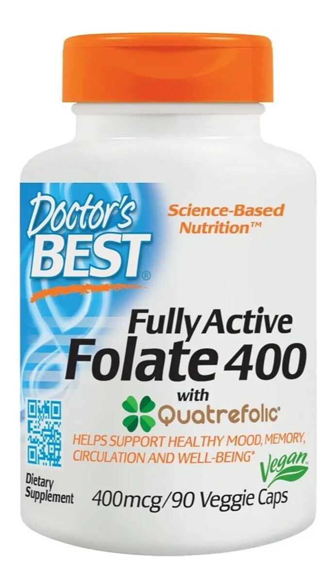 Fully active folate 400 with quatrefolic suplement diety 90 vege kapsułek