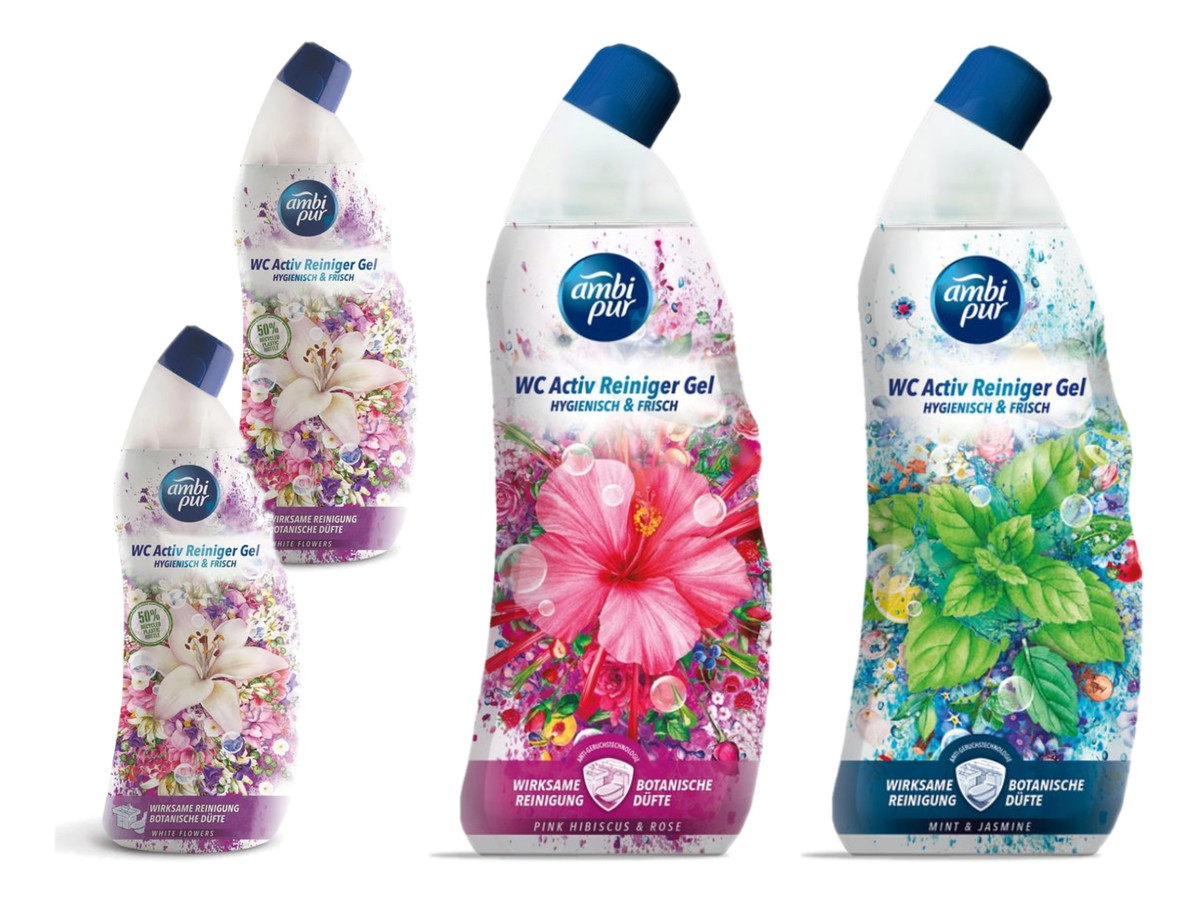 Żel do WC Białe Kwiaty x2 + Hibiskus + Jaśmin 4x750ml