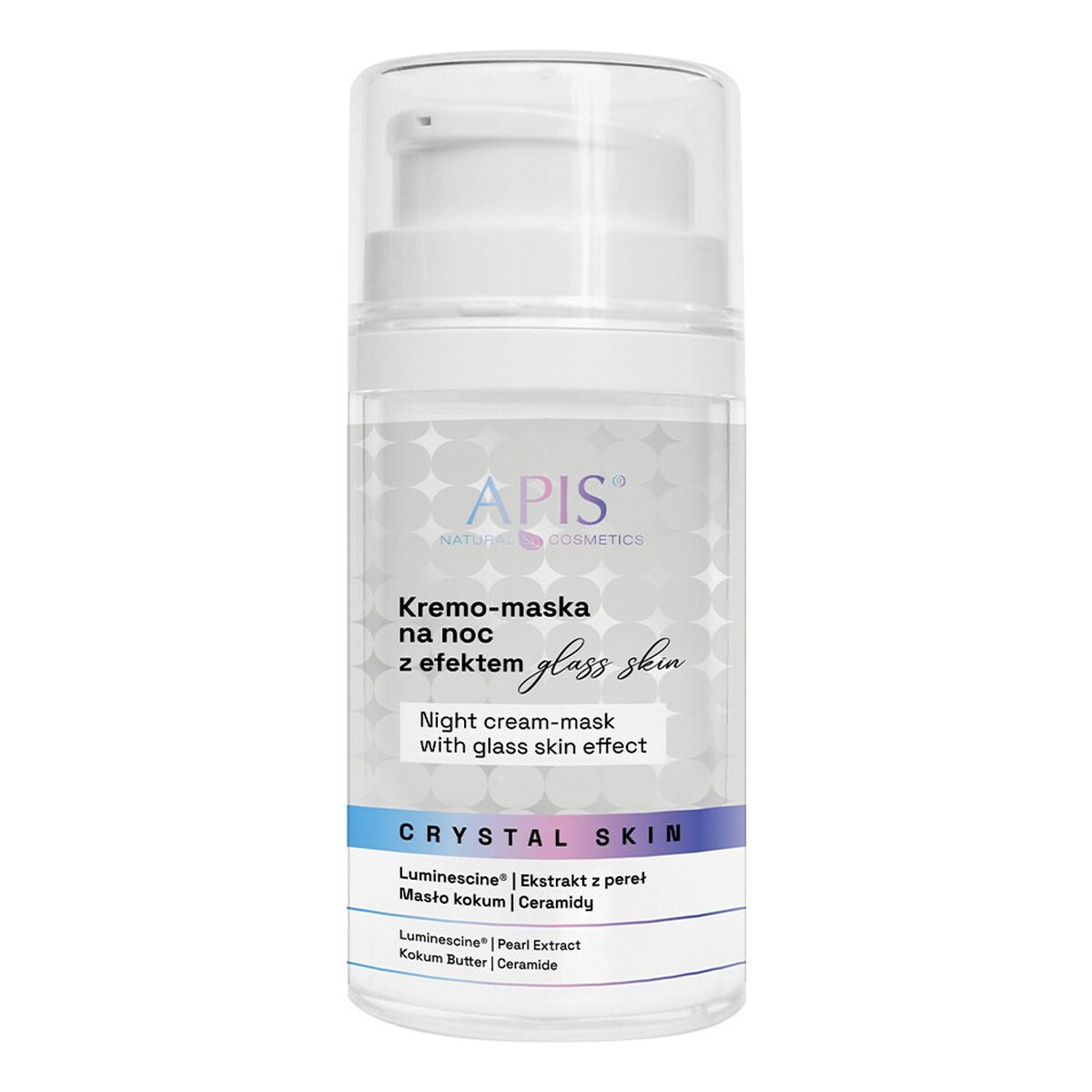 Apis Crystal Skin Kremo maska na noc z efektem „glass skin” 50ml