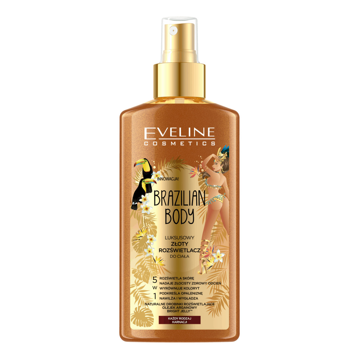 Eveline Brazilian Body Złoty rozświetlacz do ciała 150ml