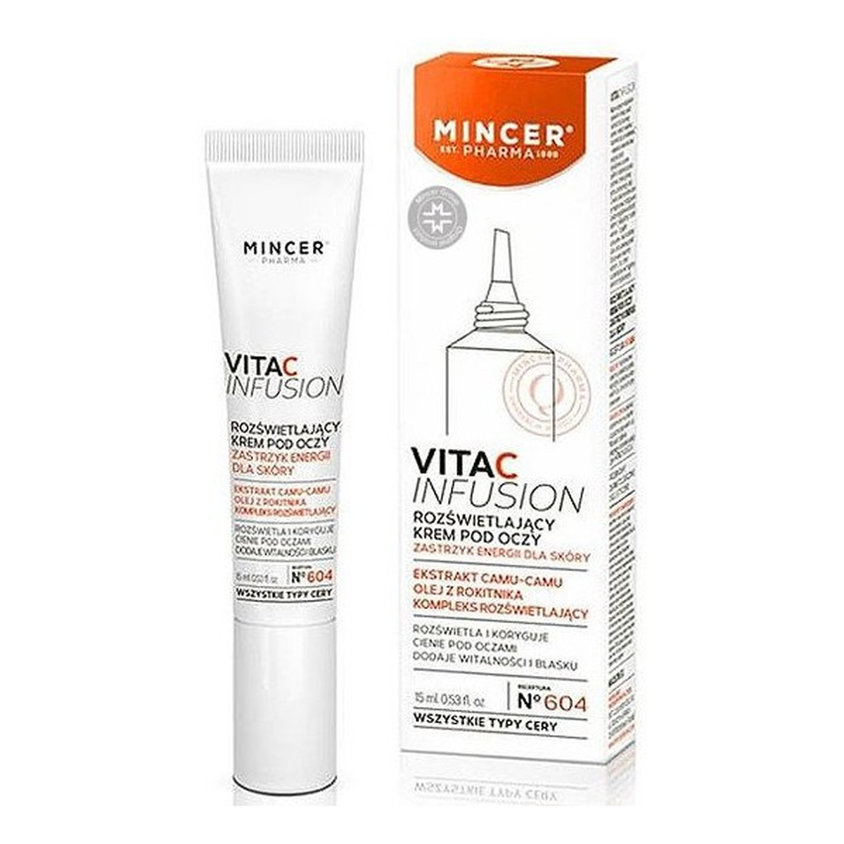 Mincer Pharma Vita C Infusion Rozświetlający Krem Pod Oczy No 604 15ml