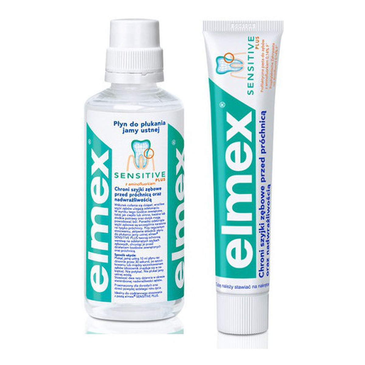 elmex Sensitive Zestaw: Pasta Do Zębów+Płyn Do Płukania Jamy Ustnej 475ml
