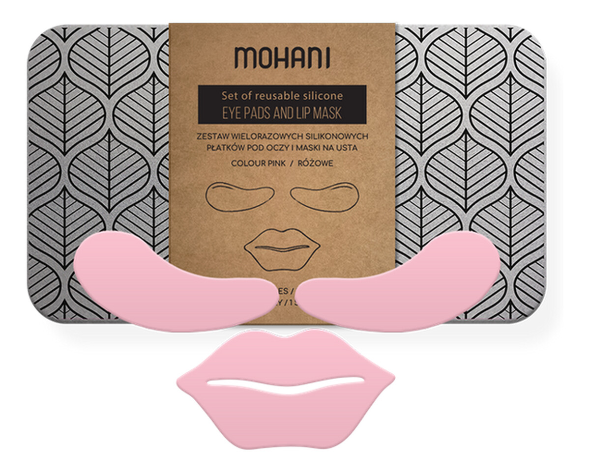 Zestaw wielorazowych silikonowych płatków pod oczy i maski na usta