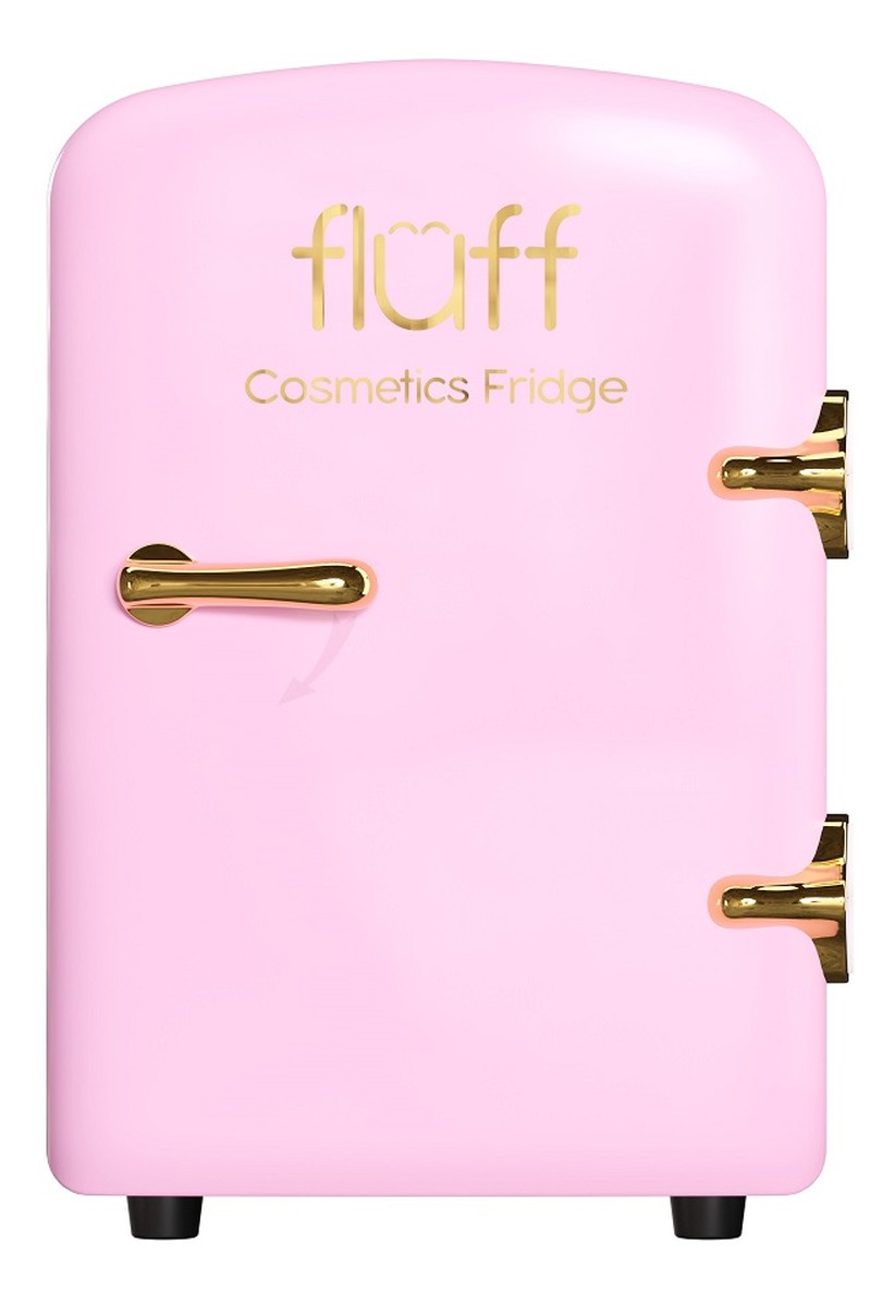 Cosmetics fridge lodówka kosmetyczna ze złotym logo różowa