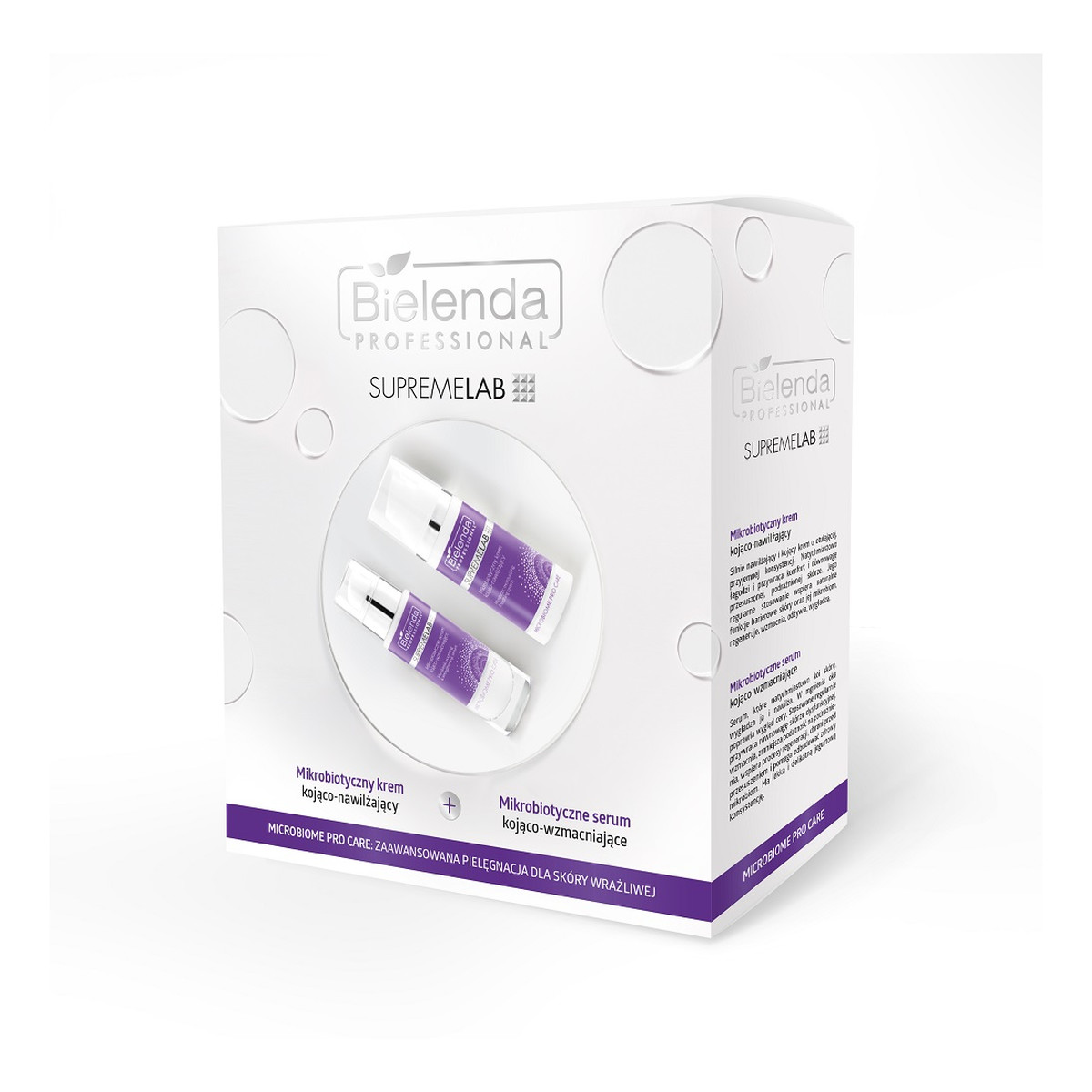 Bielenda Professional SUPREMELAB Microbiome Pro Care Zestaw mikrobiotyczny krem kojąco-nawilżający 50ml + mikrobiotyczne serum kojąco-wzmacniające