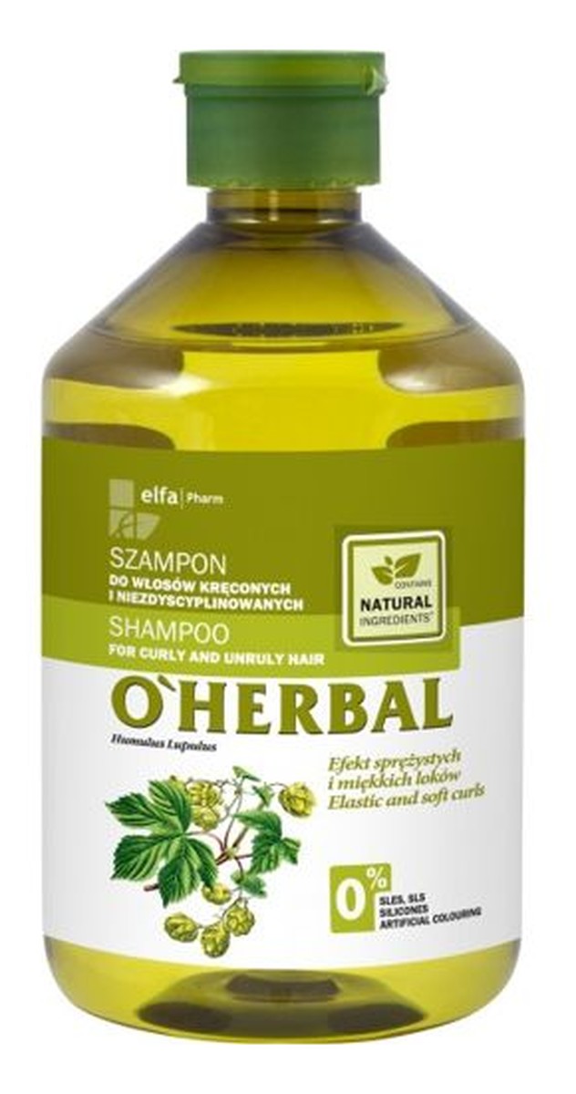 Szampon do włosów kręconych i niezdyscyplinowanych z ekstraktem z chmielu
