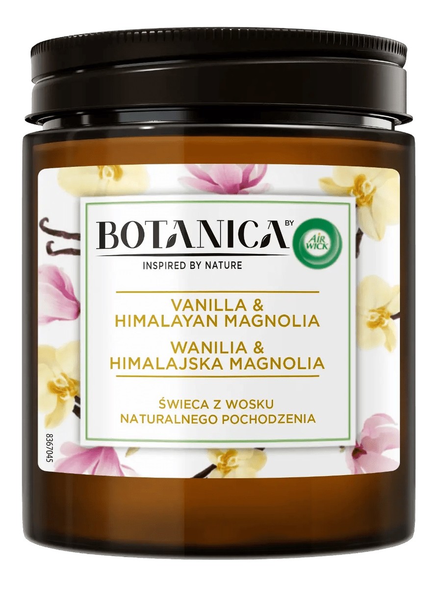 świeca z wosku naturalnego pochodzenia wanilia & himalajska magnolia