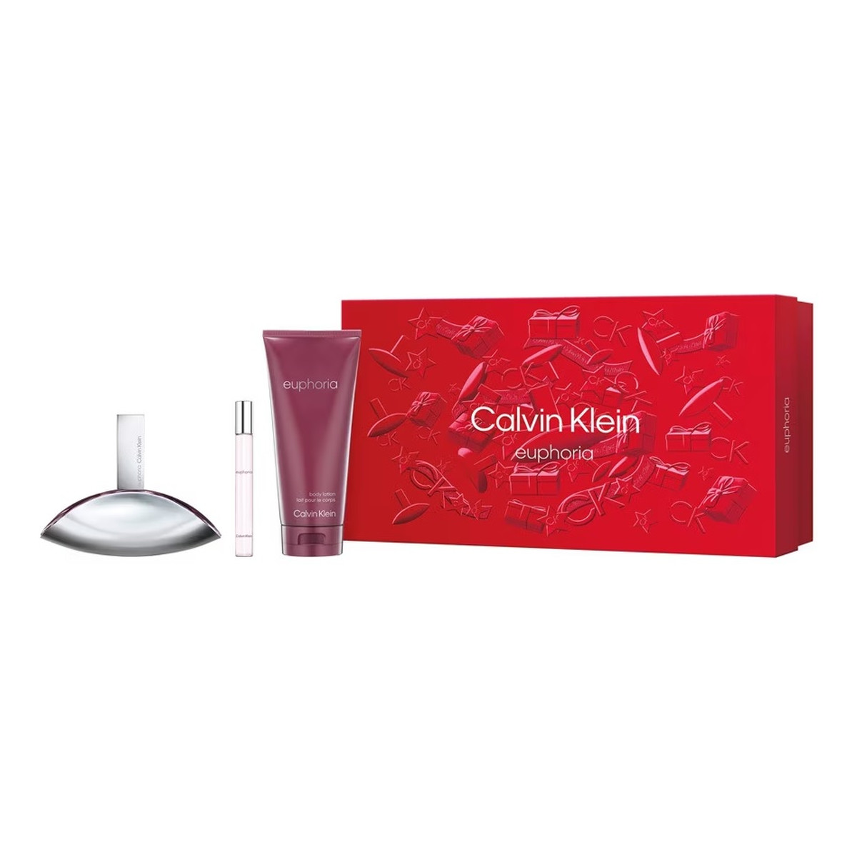 Calvin Klein Euphoria Zestaw woda perfumowa spray 100ml + balsam do ciała 200ml + woda perfumowana spray 10ml