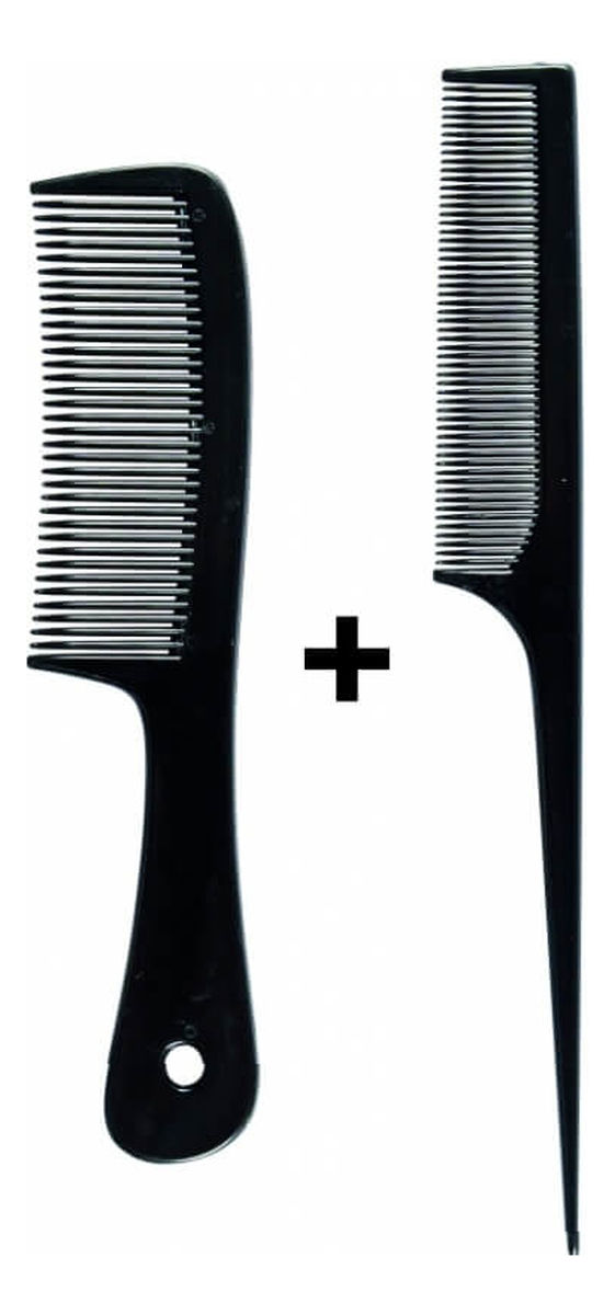 Grzebienie do włosów Popularne czarne (60397) 2szt
