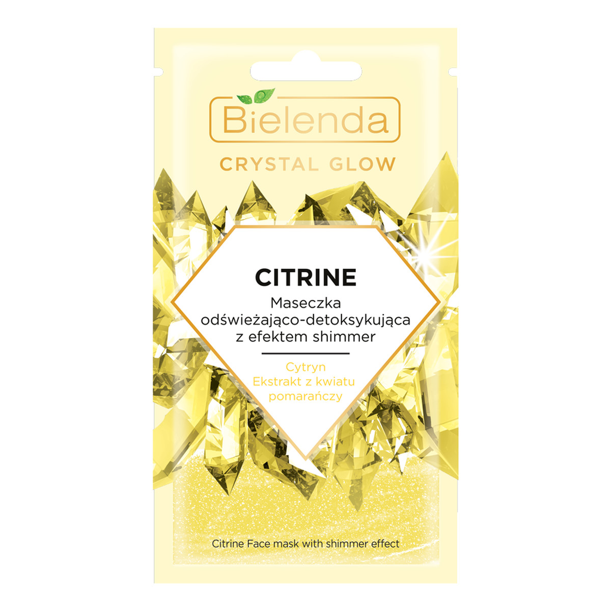 Bielenda Crystal Glow CITRINE - MASECZKA ODŚWIEŻAJĄCO - DETOKSYKUJĄCA Z EFEKTEM SHIMMER 8g