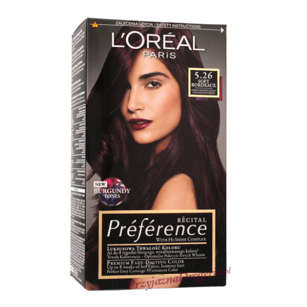 Loreal Paris Preference Recital Farba Do Włosów 526 Soft Bordeaux Wizaż24 1934