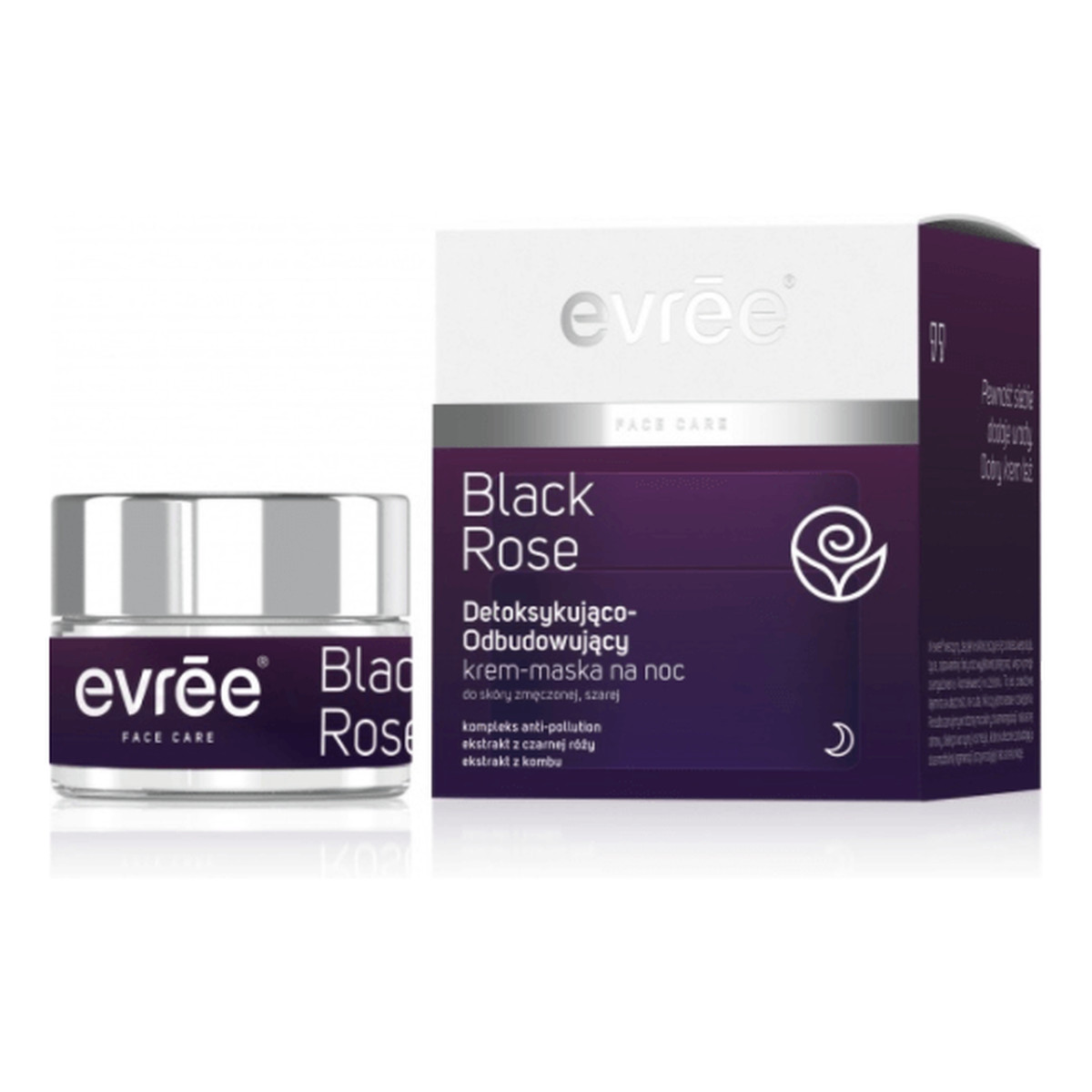 Evree Black Rose Detoksykująco-odbudowujący krem-maska na noc do skóry zmęczonej i szarej 50ml