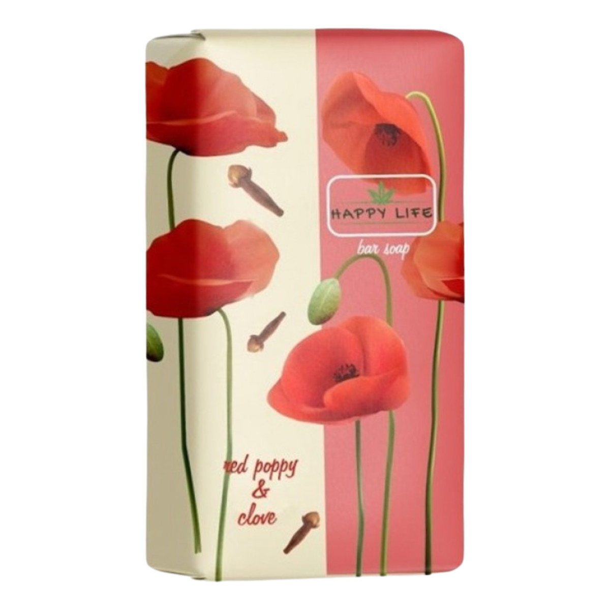 Happy Life Mydło toaletowe czerwony mak i goździk, 180 g 180g