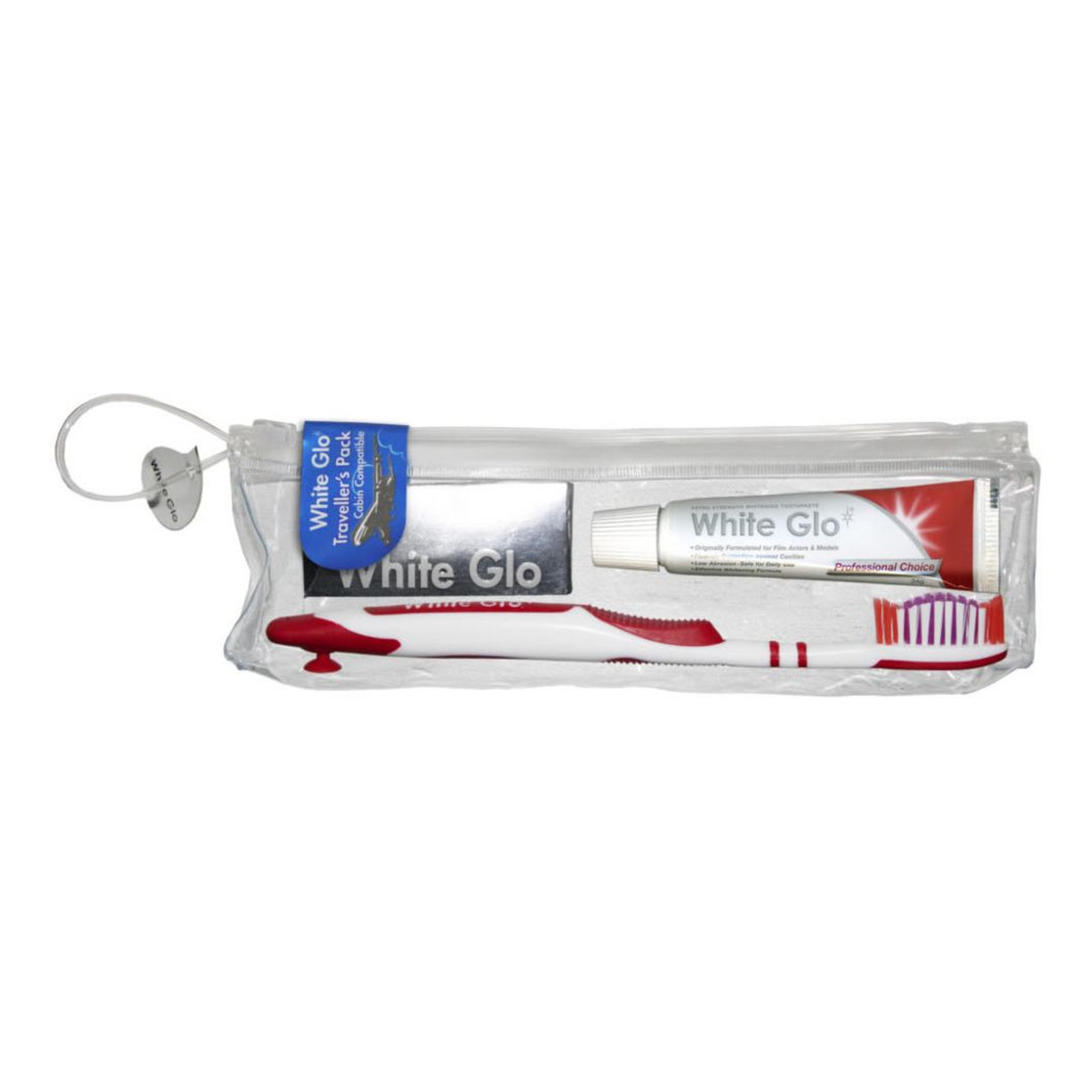 White Glo Travel Pack Zestaw podróżny wybielająca pasta do zębów 16ml + szczoteczka + wykałaczki dentystyczne