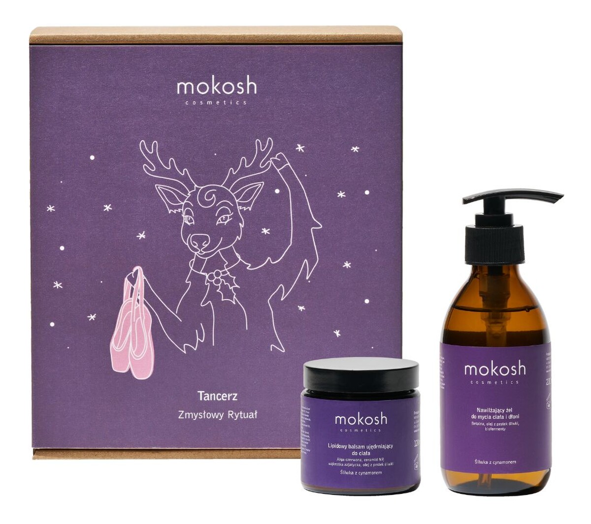 Zestaw nawilżający żel do mycia ciała i dłoni 200ml + lipidowy balsam ujędrniający do ciała 120ml