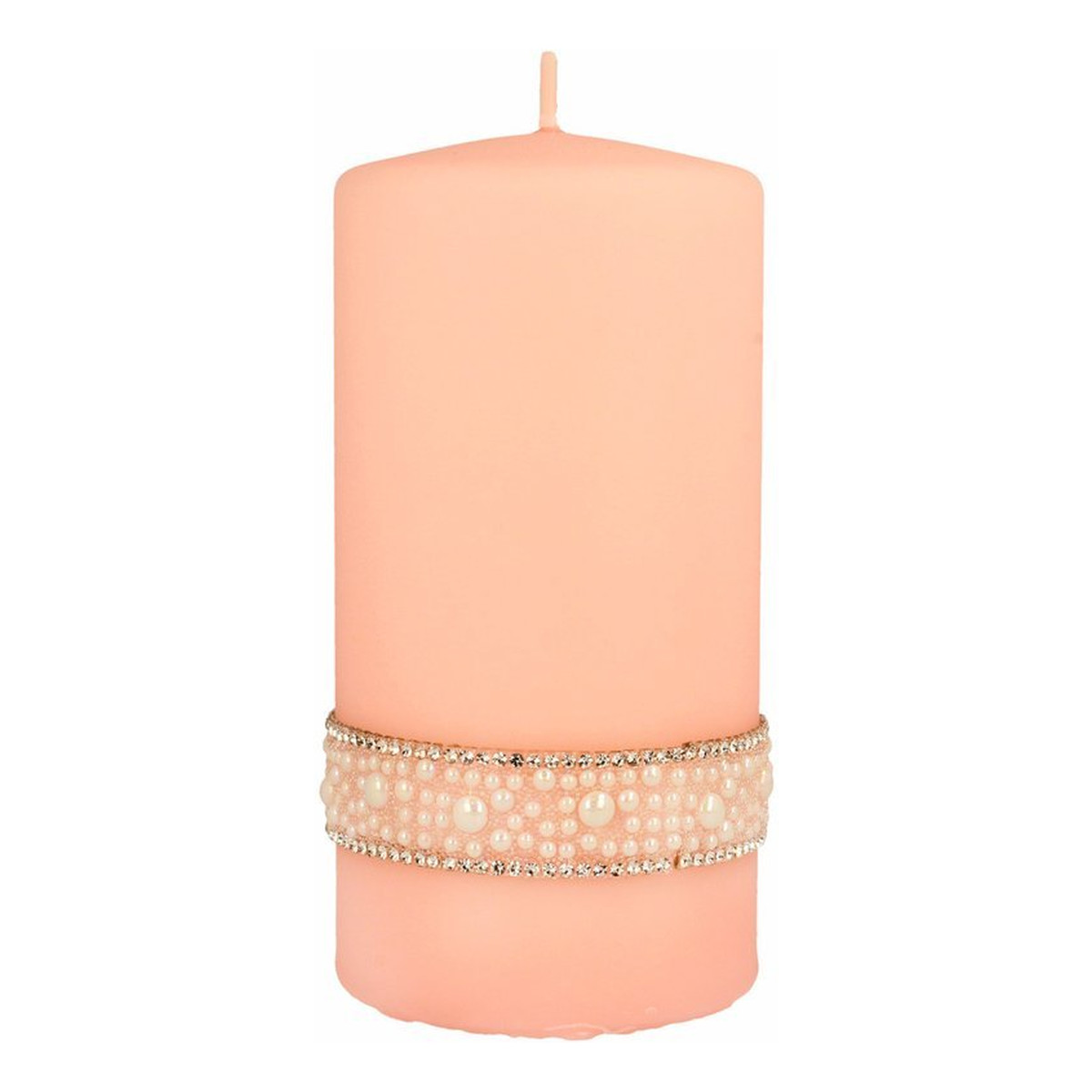 Artman Candles Świeca ozdobna Crystal Pearl rose gold - walec średni