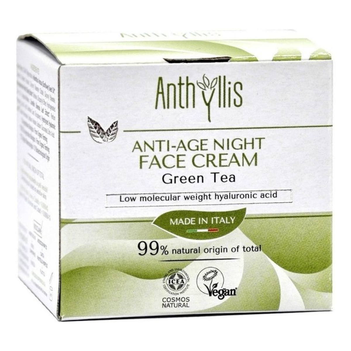 Anthyllis Kremy do twarzy anti-age zielona herbata kwas hialuronowy na dzień + na noc 2x50ml