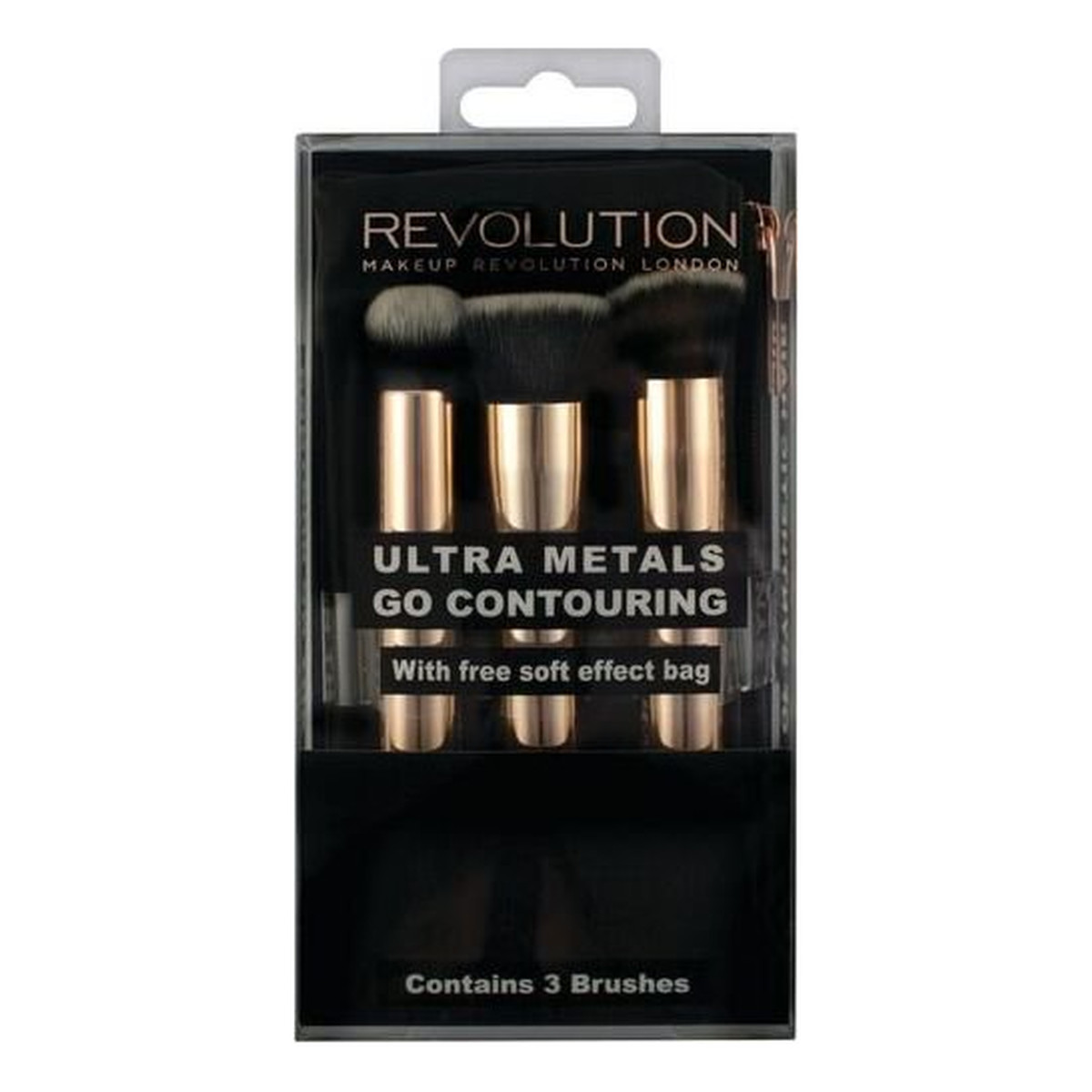 Makeup Revolution Ultra Metals Go Contouring Zestaw 3 Pędzli Do Konturowania Twarzy