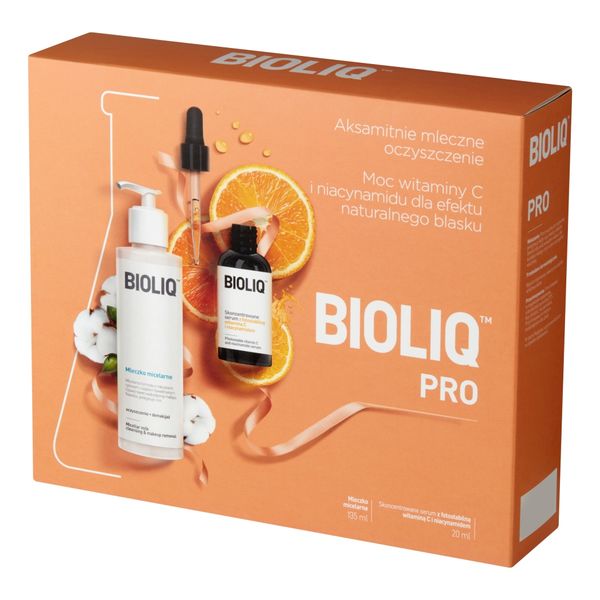 Bioliq Pro Zestaw skoncentrowane serum z fotostabilną witaminą c i niacynamidem 20ml + clean mleczko micelarne 135ml