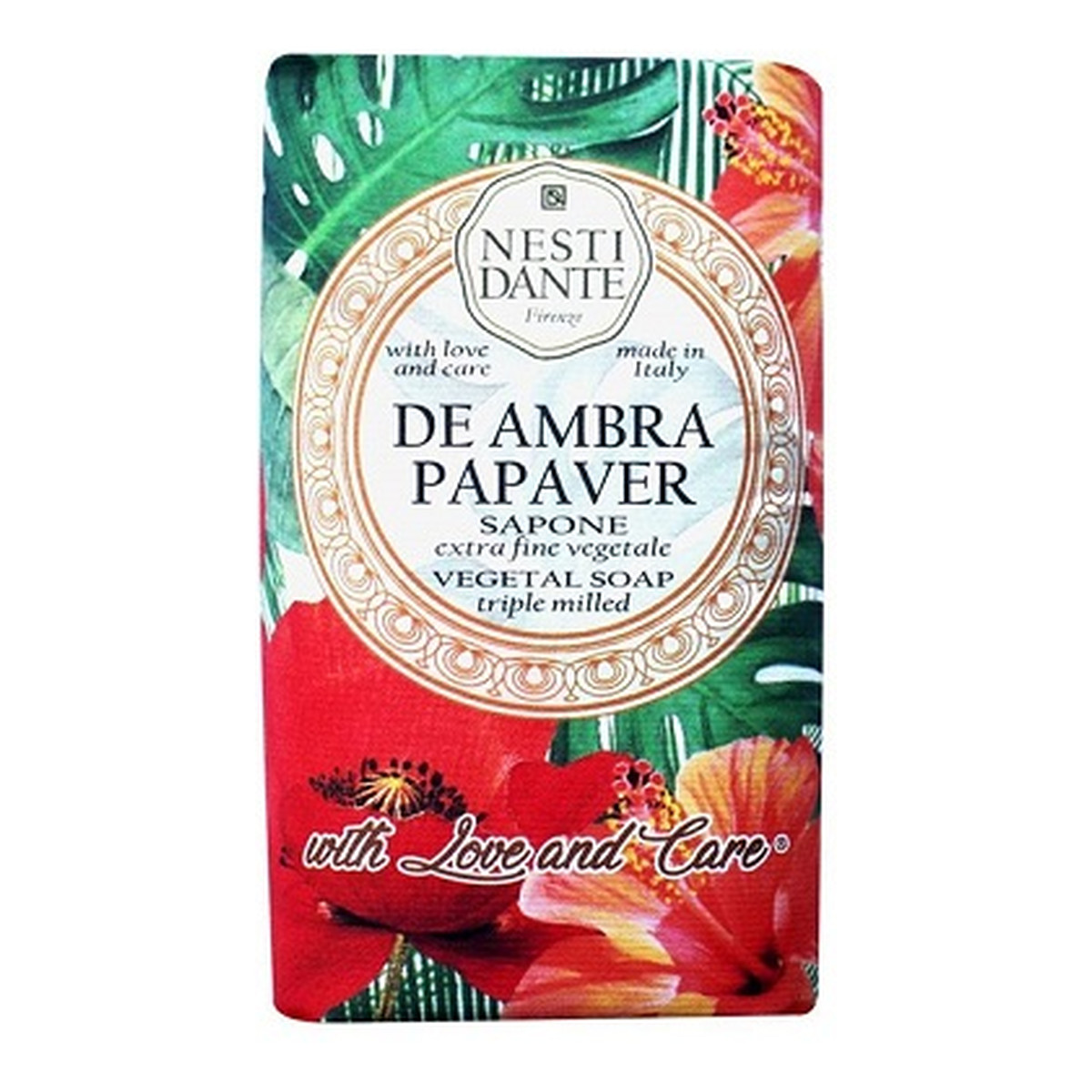 Nesti Dante De Ambra Papaver Sapone naturalne Mydło toaletowe czerwony mak 250g