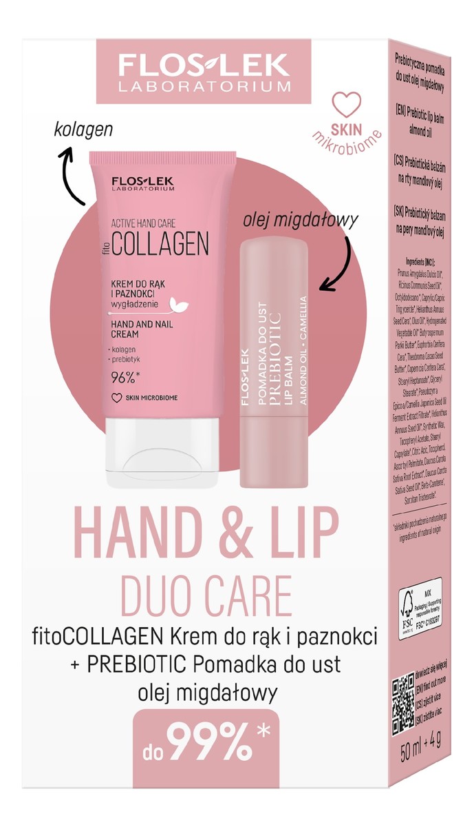 Zestaw prezentowy Hand & Lip DUO Care krem do rąk +pomadka ochronna Prebiotic