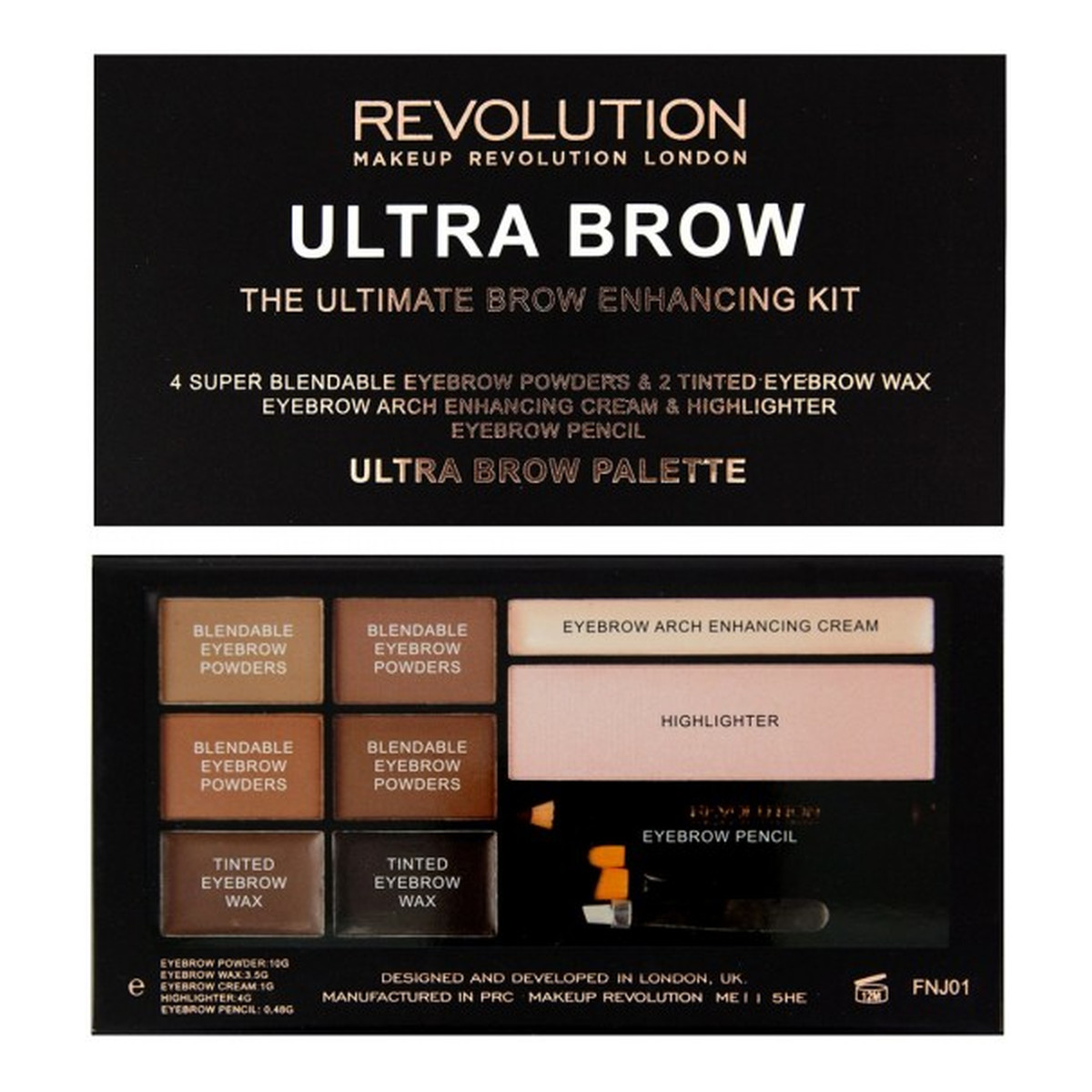 Makeup Revolution Ultra Brow Medium To Dark Paleta Do Stylizacji Brwi
