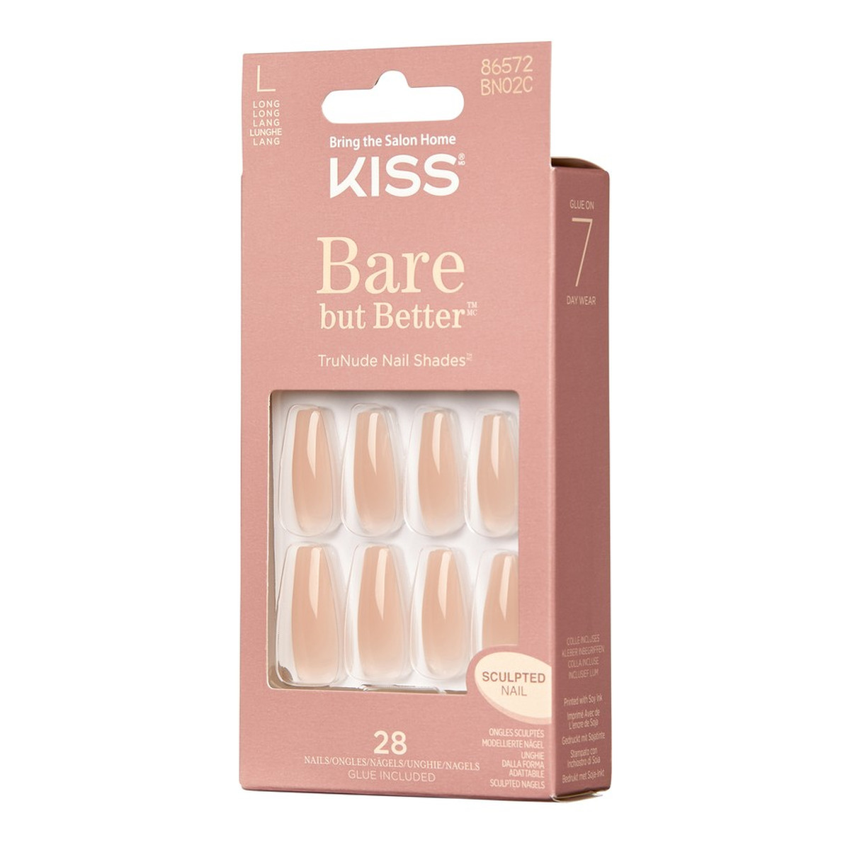 Kiss Sztuczne paznokcie bare but better-nude (rozmiar l) 1op.(28szt)