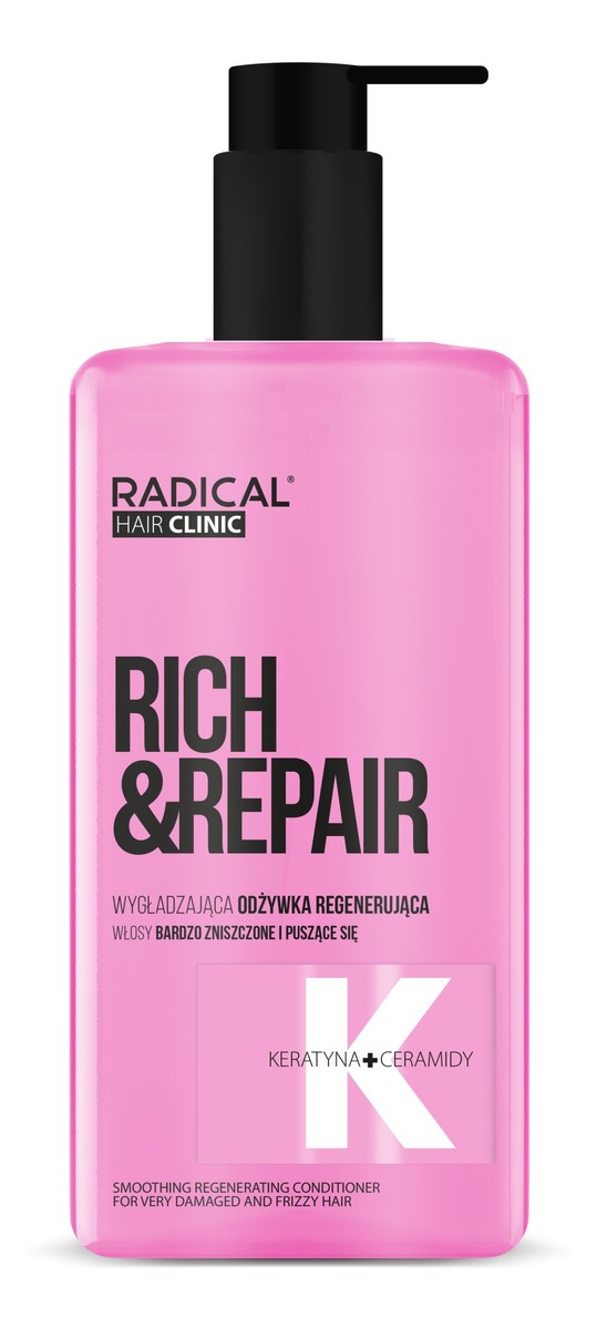 Hair clinic Rich & Repair Wygładzająca odżywka regenerująca do włosów bardzo zniszczonych i puszących się