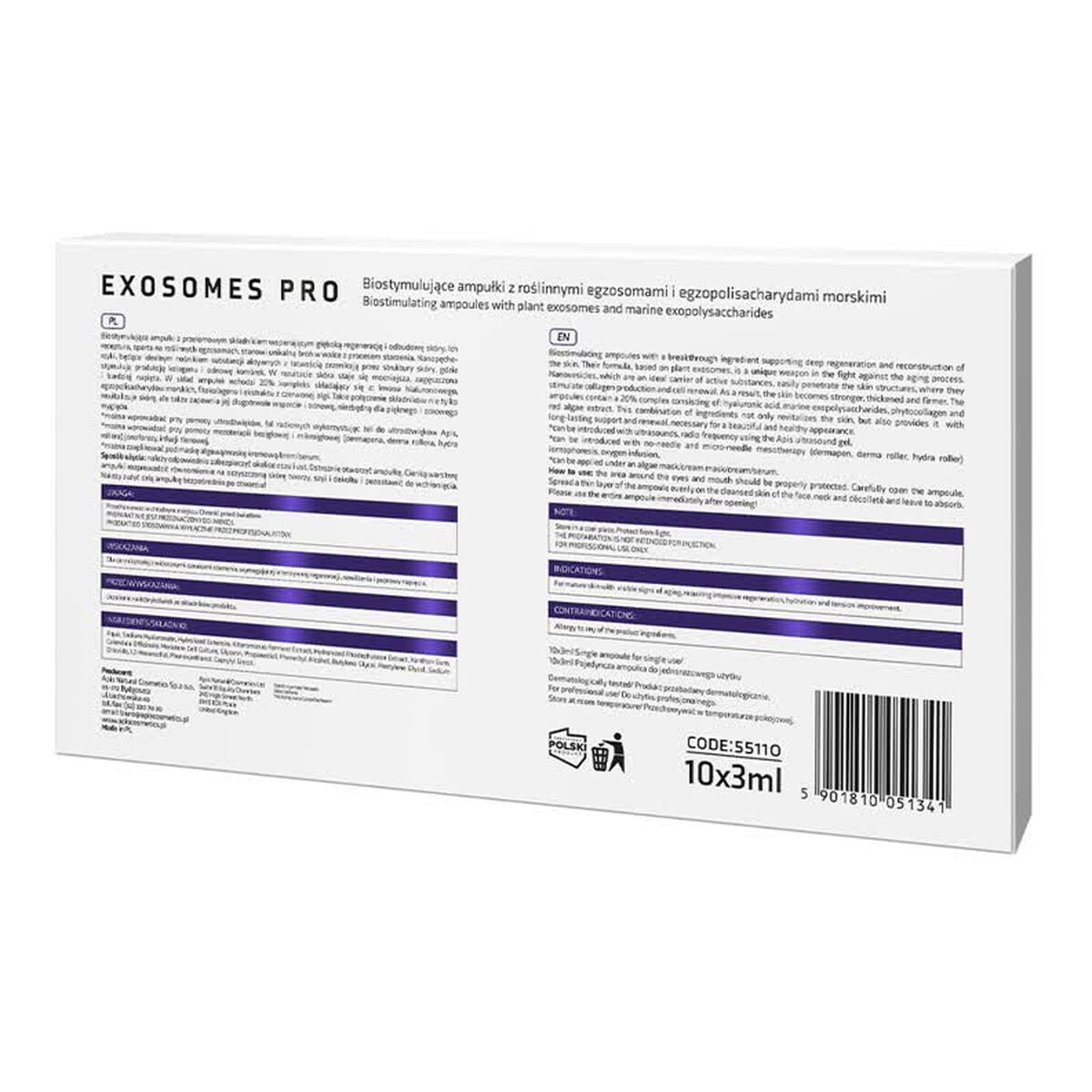 Apis Exosomes Pro Biostymulujące ampułki z roślinnymi egzosomami 10 x 3ml + Maska algowa 200g