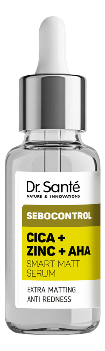 Sebocontrol Cica + Zinc + AHA Matujące Serum Zwężające Rozszerzone Pory
