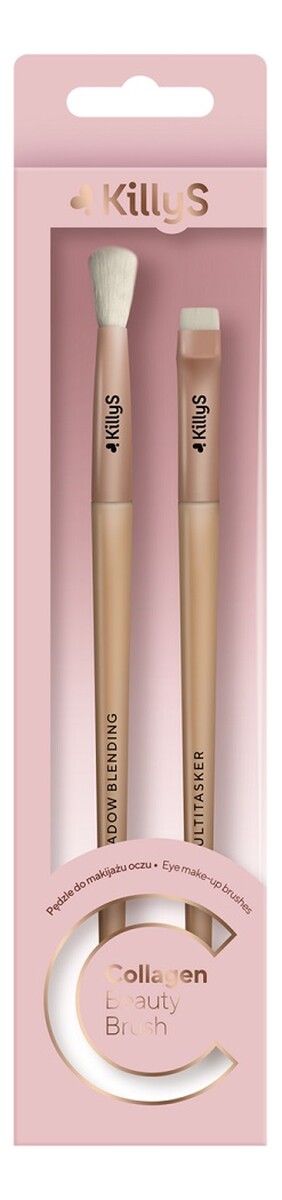 Collagen beauty brush pędzle do brwi i rozcierania cieni 2szt