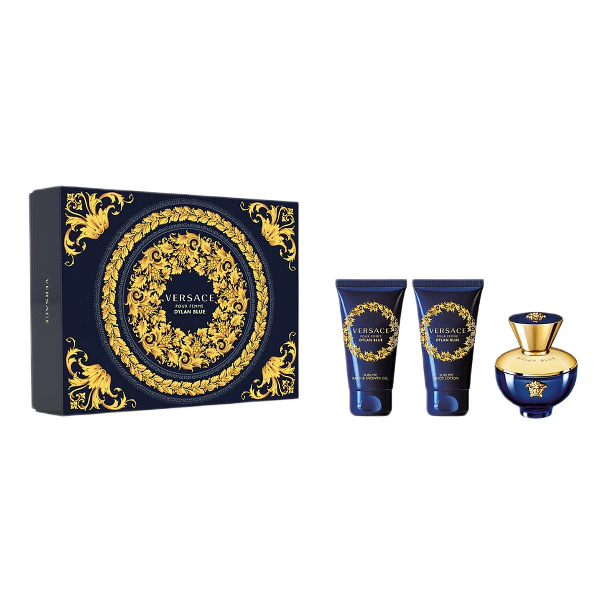 Versace Pour Femme Dylan Blue Zestaw woda perfumowana spray 50ml + żel pod prysznic 50ml + balsam do ciała 50ml